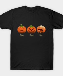 Pumpkins Halloween Time Before Daring After T shirt 1