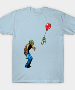 Sad Zombie And Balloon T shirt 1