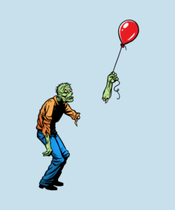 Sad Zombie And Balloon T-shirt 1 Sad Zombie And Balloon T shirt 2