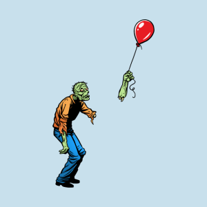 Sad Zombie And Balloon T shirt 2