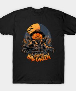 Scarecrow Pumpkin Halloween T Shirt 1
