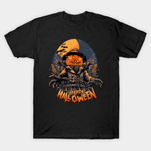 Scarecrow Pumpkin Halloween T Shirt 1