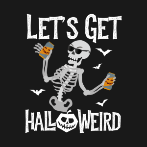 Skeleton Lets Get Halloweird T Shirt 2