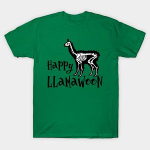 Skeleton llama Happy Llamaween t-shirt