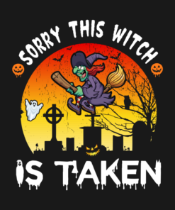 Sorry This Witch Is Taken Funny Halloween T Shirt 2