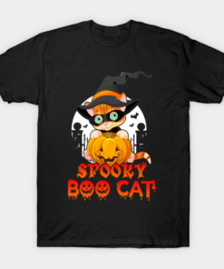 Spooky Boo Cat Halloween Shirt 1