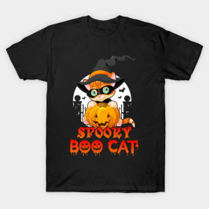 Spooky Boo Cat Halloween Shirt 1