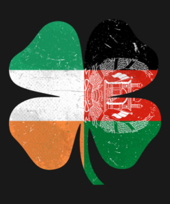 St. Patrick's Day Clover Ireland Afghanistan flag t-shirt 1 St Patricks Day Clover Ireland Afghanistan flag t shirt 2