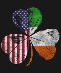 St Patricks Day Clover Ireland American flag t shirt 2