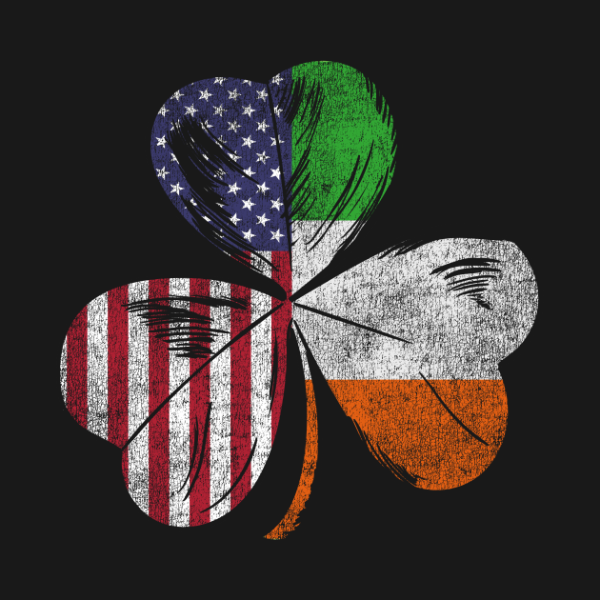 St. Patrick’s Day Clover Ireland American flag t-shirt