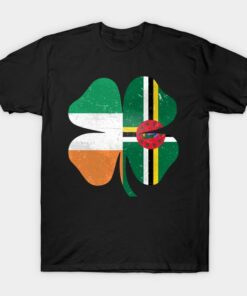 St Patricks Day Clover Ireland Dominica flag t shirt 1