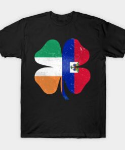 St Patricks Day Clover Ireland Haiti flag t shirt 1
