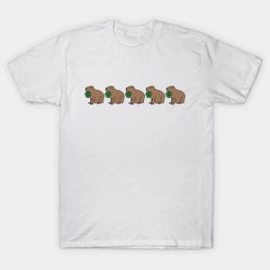 St. Patrick’s Day Five Capybara Holding Shamrocks T-shirt