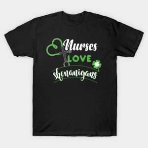 St Patrick’s Day Nurses Love Shenanigans Shamrock Shirt