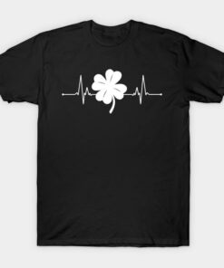 St Patricks Day Shamrock Clover Ireland heartbeat t shirt 1