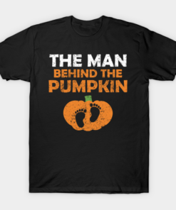 The Man behind the Pumpkin Halloween Pregnancy T shirt 1