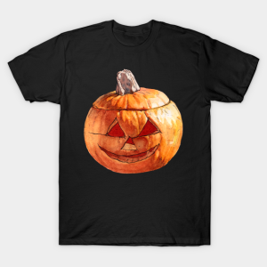 Watercolor Smiling Carved Pumpkin T-Shirt