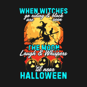 When Witches go riding the Moon Halloween T shirt 2