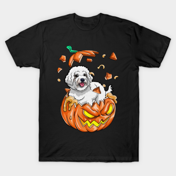 White Poodle in the Pumpkin funny T-shirt