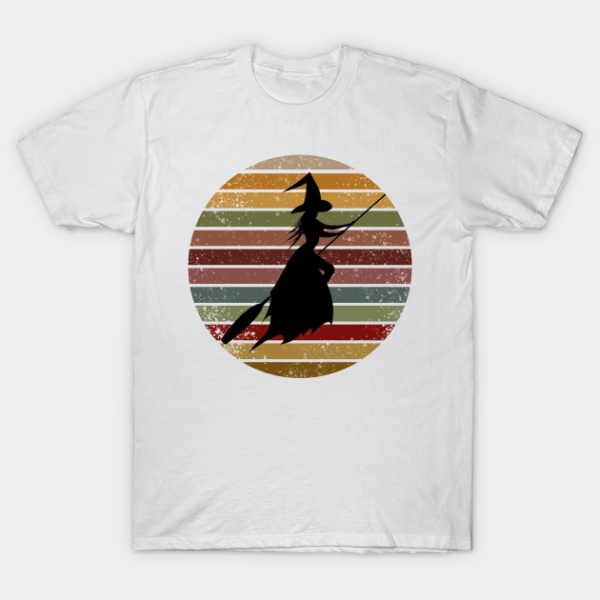 Witch riding broom Halloween T-shirt