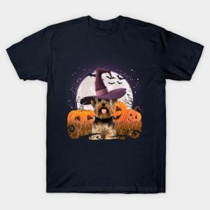 Yorkshire Terrier Witch hat halloween t shirt 1