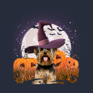 Yorkshire Terrier Witch hat halloween t shirt 2