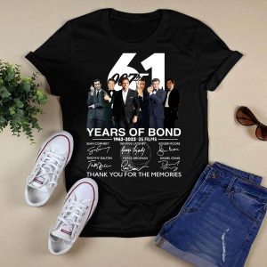 007 61 Years Of Bond 25 Films Signatures Shirt