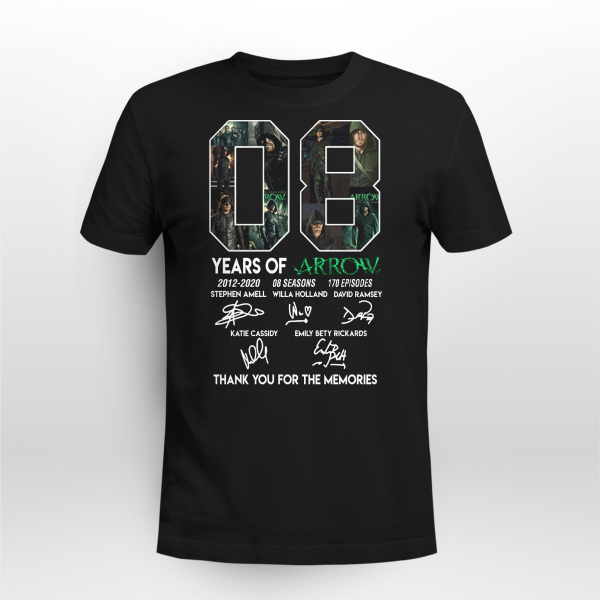 08 Years Of Arrow Signatures Thank You For The Memories Shirt