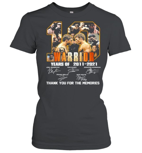 10 Warrior Years Of 2011 2021 Signatures Thank You For The Memories Shirt