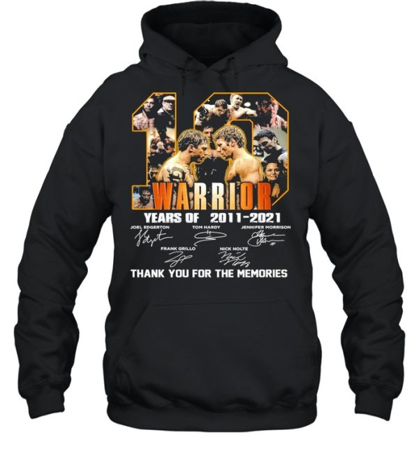 10 Warrior Years Of 2011 2021 Signatures Thank You For The Memories Shirt