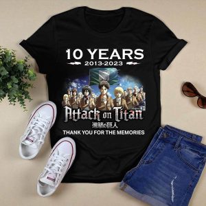 10 Years 2013 2023 Attack On Titan Thank You For The Memories Shirt