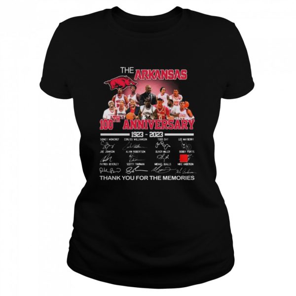 100th anniversary 1923-2023 The Arkansas thank you for the memories signatures shirt