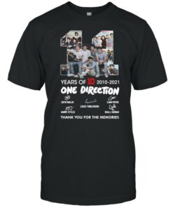 11 years of 1D 2010 2021 One Direction thank you for the memories signatures shirt 1