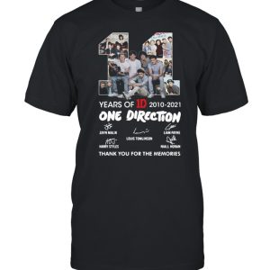 11 years of 1D 2010-2021 One Direction thank you for the memories signatures shirt