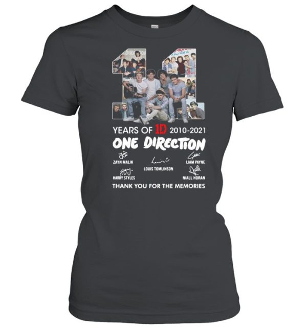 11 years of 1D 2010-2021 One Direction thank you for the memories signatures shirt