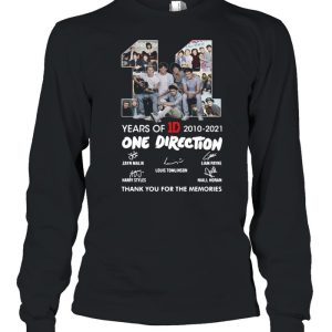 11 years of 1D 2010 2021 One Direction thank you for the memories signatures shirt 3