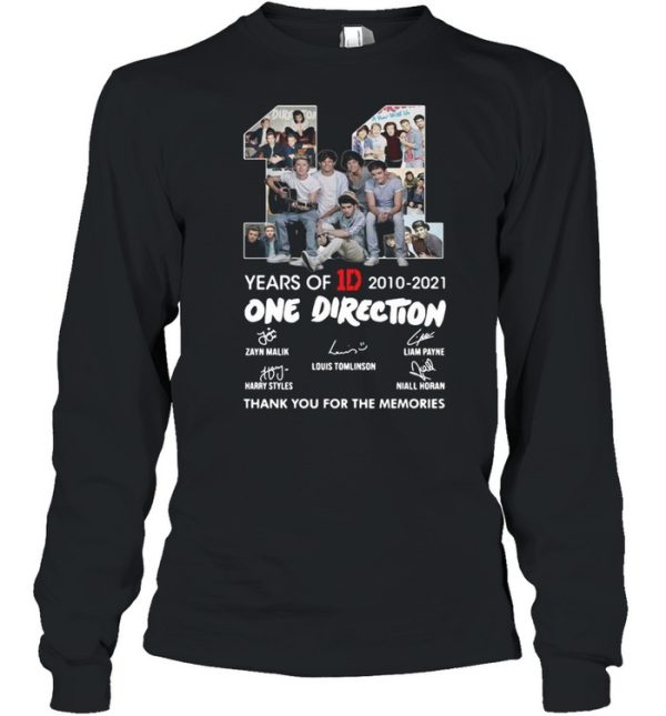 11 years of 1D 2010-2021 One Direction thank you for the memories signatures shirt