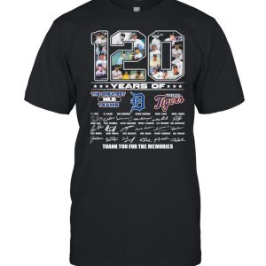 120 Years Of The Greatest MLB Teams Detroit Tigers Signatures Thank You For The Memories shirt