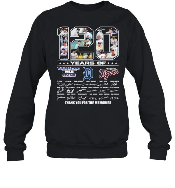 120 Years Of The Greatest MLB Teams Detroit Tigers Signatures Thank You For The Memories shirt