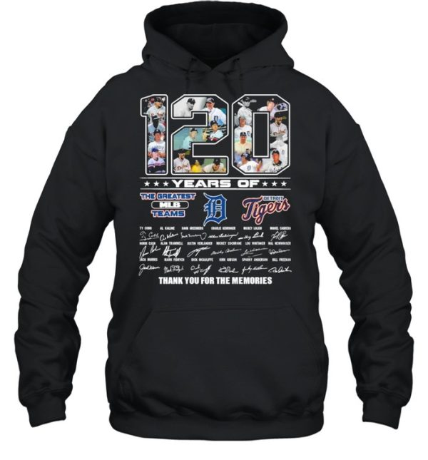 120 Years Of The Greatest MLB Teams Detroit Tigers Signatures Thank You For The Memories shirt