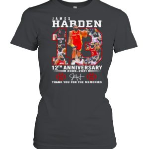 13 James Harden 12th Anniversary 2009 2021 Signature Thank You For The Memories Shirt