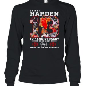 13 James Harden 12th Anniversary 2009 2021 Signature Thank You For The Memories Shirt 3