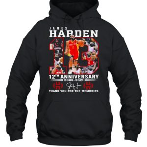 13 James Harden 12th Anniversary 2009 2021 Signature Thank You For The Memories Shirt 5