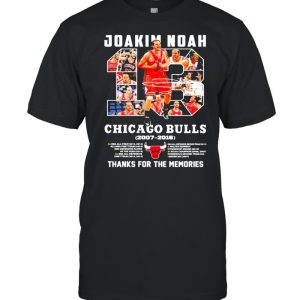 13 Joakim Noah Chicago Bulls 2007 2016 Thank You For The Memories Signature Shirt