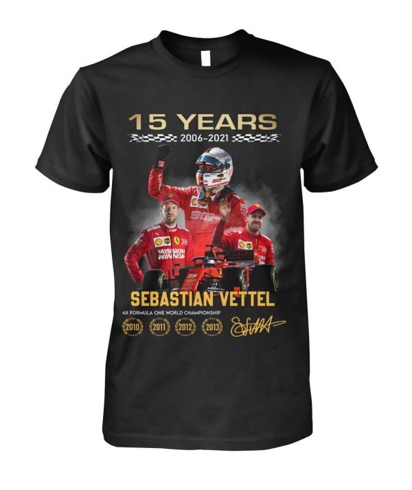 15 Years 2006 2022 Sebastian Vettel Signatures Shirt