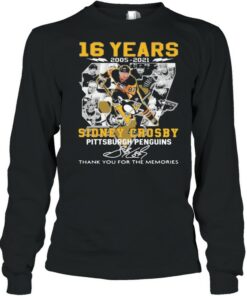 16 Years 2005 2021 Sidney Crosby Pittsburgh Penguins Thank You For The Memories Signature Shirt 3