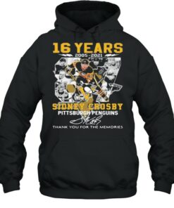 16 Years 2005 2021 Sidney Crosby Pittsburgh Penguins Thank You For The Memories Signature Shirt 5