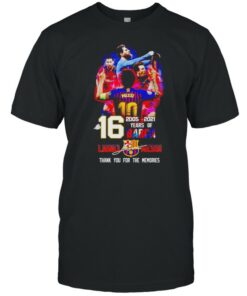 16 years of Barca 2005 2021 Lionel Messi thank you for the memories shirt 1