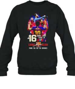 16 years of Barca 2005 2021 Lionel Messi thank you for the memories shirt 4