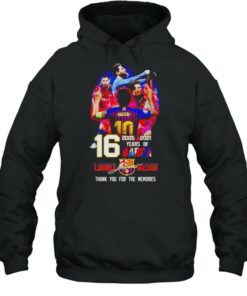 16 years of Barca 2005 2021 Lionel Messi thank you for the memories shirt 5